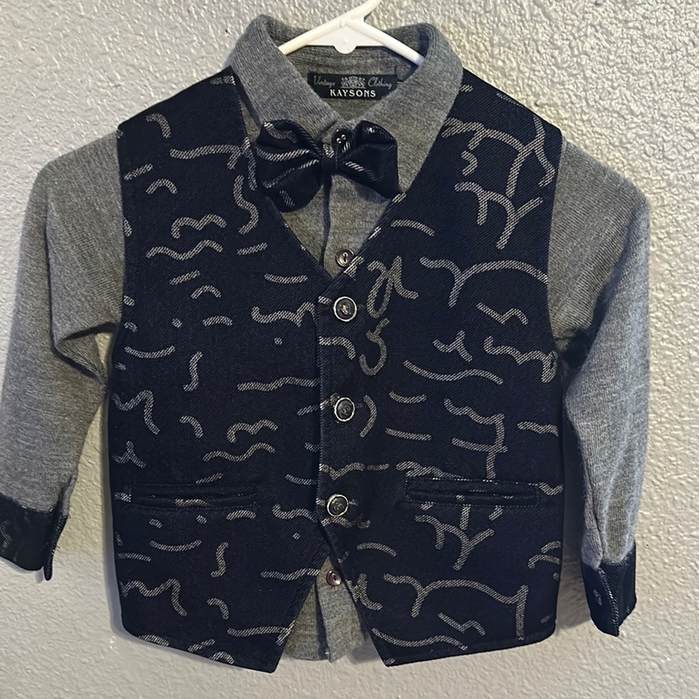 Black and Gray Kids Vest